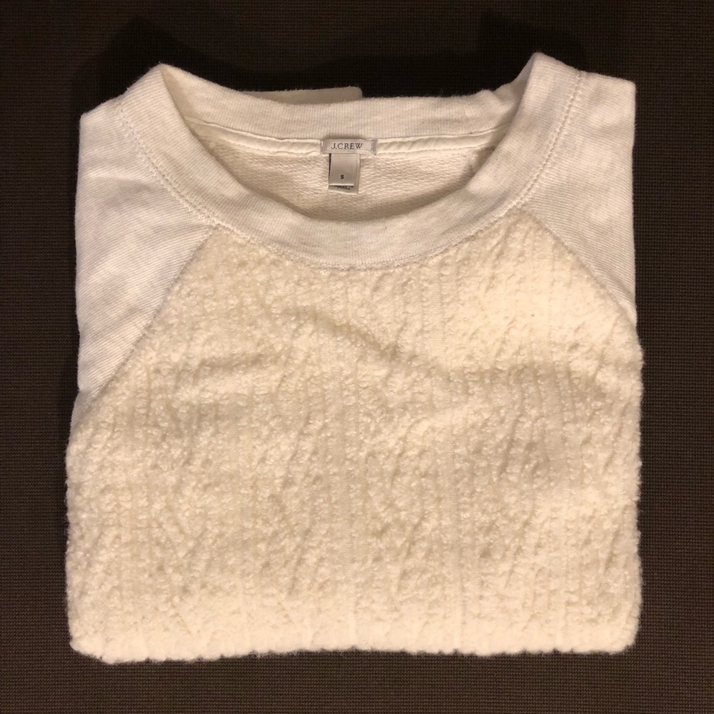 J Crew ivory cotton sweatshirt sweater size small